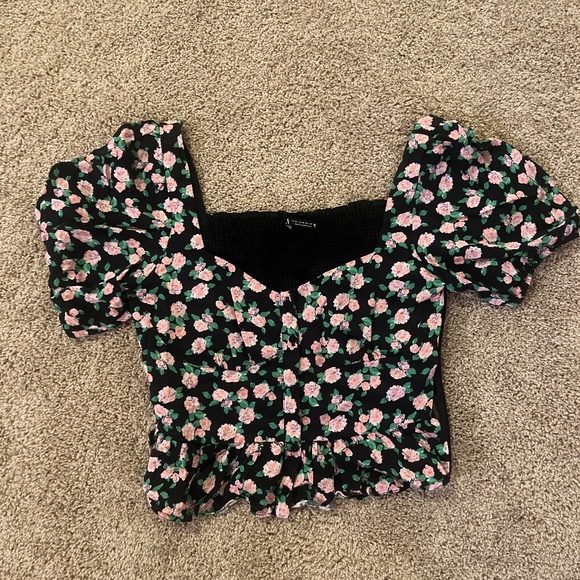 Black Floral crop top from Zara - Picture 3 of 5